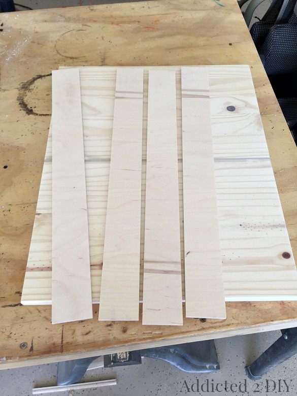  veneer plywood and ripped them down to 2″ wide on the table saw