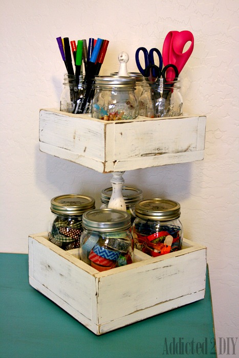 Double Decker Mason Jar Craft Caddy - Addicted 2 DIY