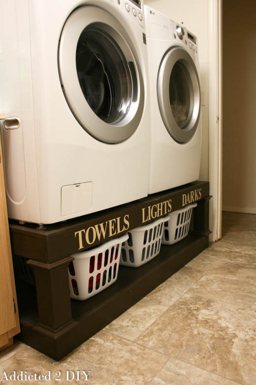 Easy DIY laundry shelf over washer and dryer