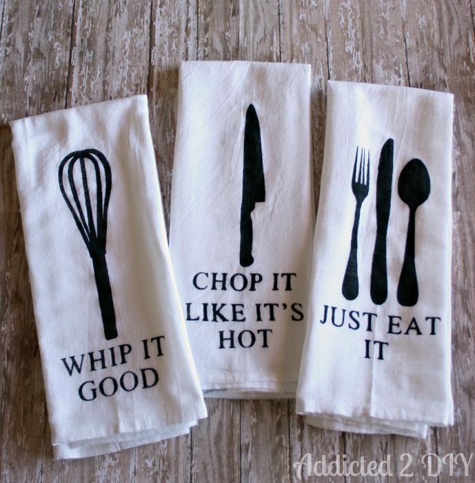 DIY Painted Kitchen Towels