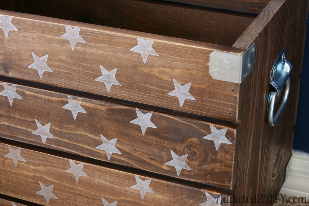 DIY Industrial Wood Crate Toy Box