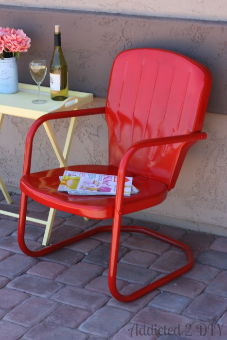 Retro metal store porch chairs