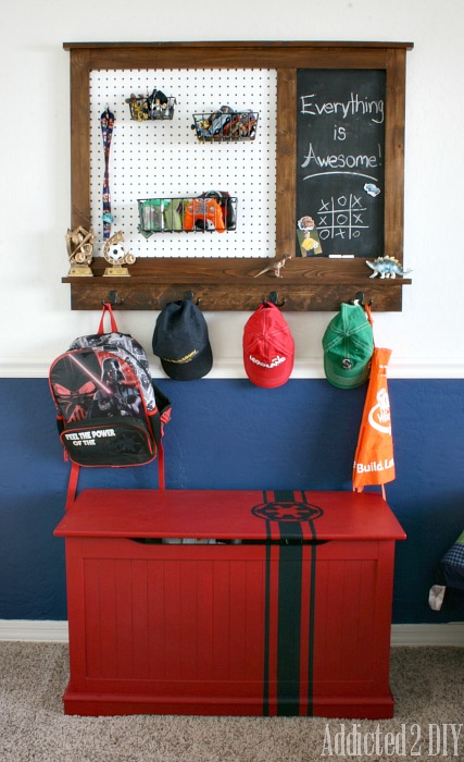 Build Your Own Pegboard Organizer with Magnetic Chalkboard