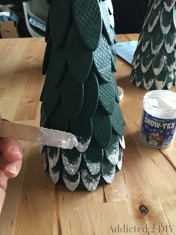 Snow-Capped Wood Biscuit Christmas Trees