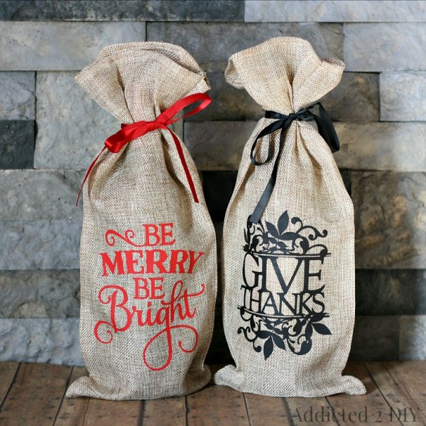 Customized Wine Gift Bags for the Holidays Addicted 2 DIY