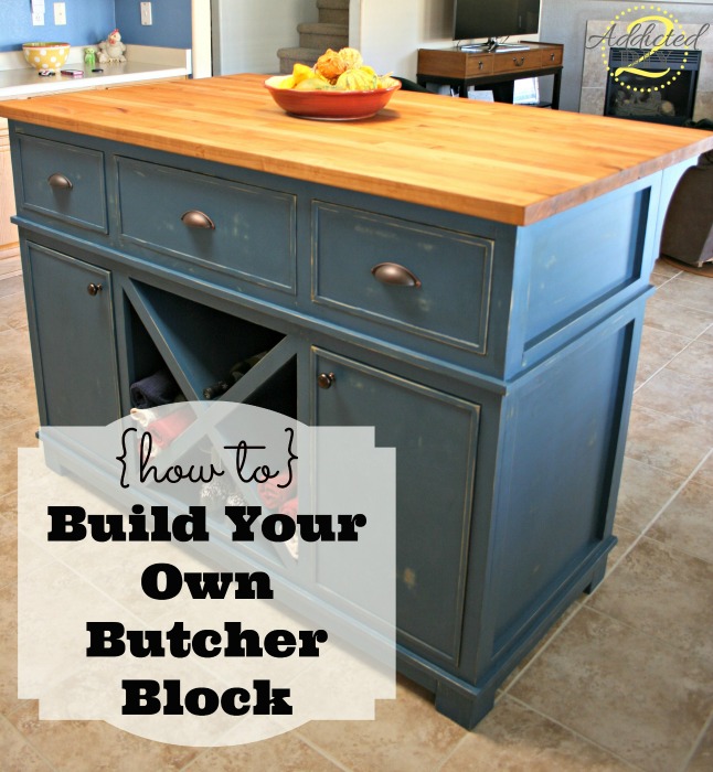 How To Build Your Own Butcher Block, Rolling Kitchen Island With Cutting Board Top