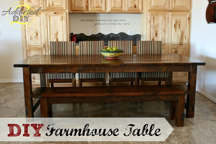 Diy Farmhouse Table With Extensions, Diy Farmhouse Dining Table Bench