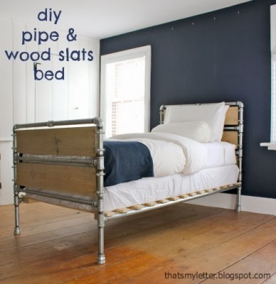 pipe wood slats bed