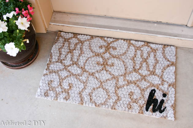 DIY Painted IKEA TRAMPA Doormat - Handmade Weekly