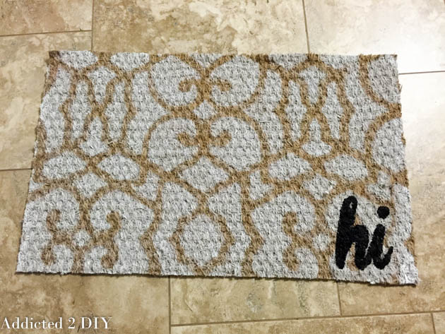 DIY Painted IKEA TRAMPA Doormat - Handmade Weekly