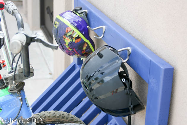 bike rack with helmet hooks