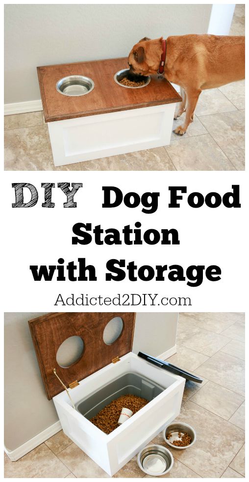 DIY Dog Food Station with Storage