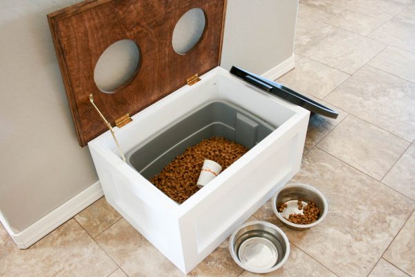 DIY Dog Food Station with Storage - Addicted 2 DIY