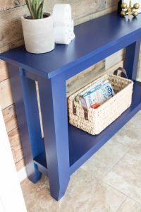 This is a perfect weekend project! This DIY Narrow Hallway Table fits in any space where you want low-profile furniture. Free plans are included in the tutorial!