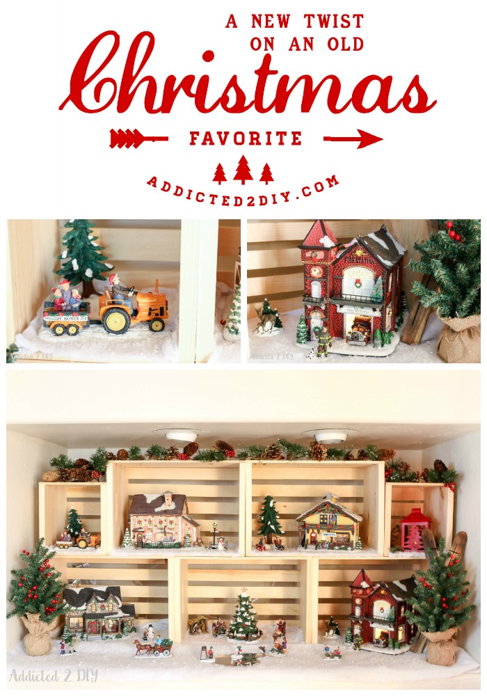 Christmas Village Display by Addicted 2 DIY — Crates and Pallet