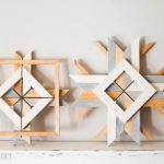 These gorgeous mid-century abstract snowflakes look just like the West Elm version but they were built for FREE using scrap wood!