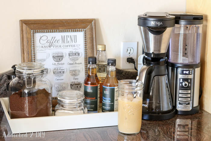 This simple coffee station is quick and easy to put together and the new Ninja Coffee Bar takes it over the top!