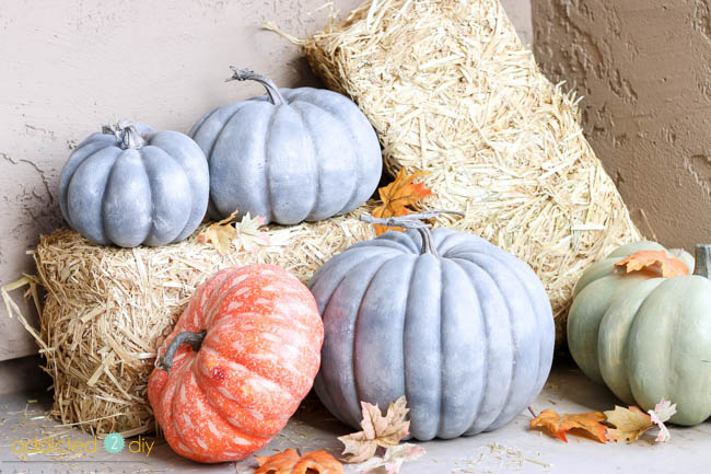 faux galvanized pumpkins