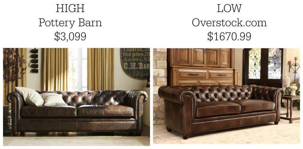 High priced vs. Low priced sofas