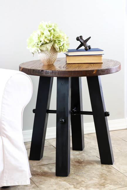 DIY Rustic Industrial Side Table