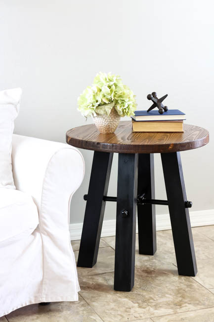 DIY Rustic Industrial Side Table with Plans