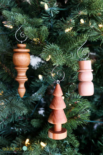 wood turned Christmas ornaments