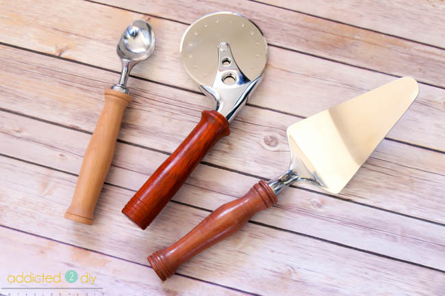 wood turned kitchen tools