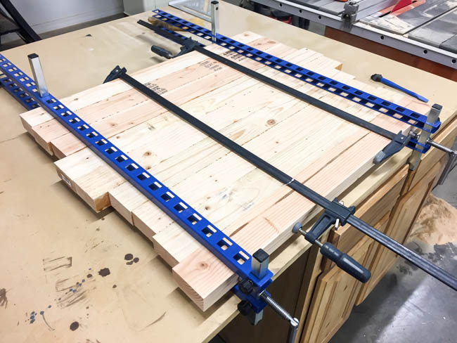 glue up using panel clamps