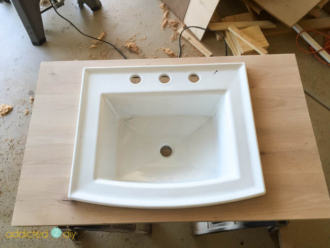 installing a top mount sink in a wood countertop
