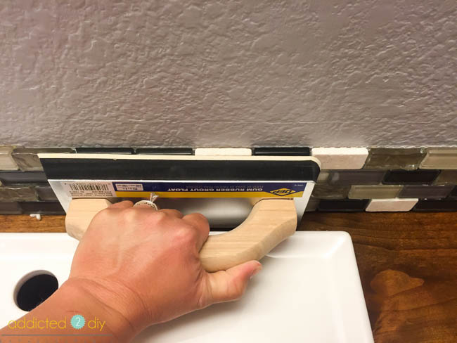 installing backsplash in bathroom