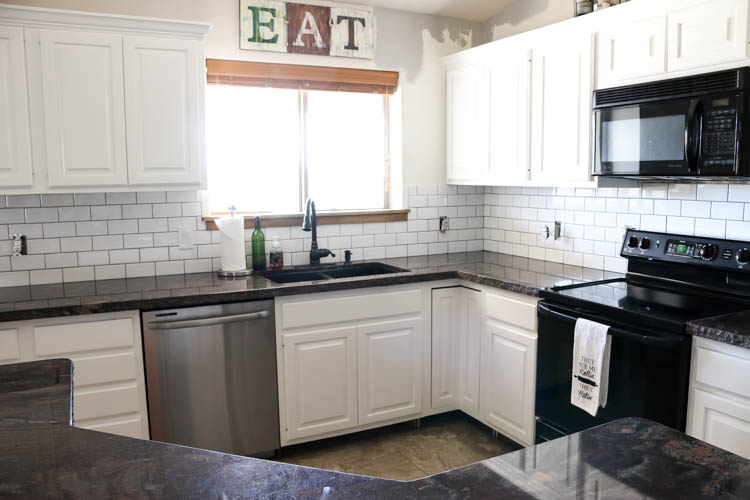 black and white painted kitchen cabinets