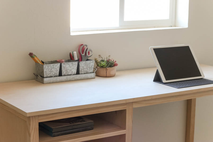 Counter height online desk with drawers