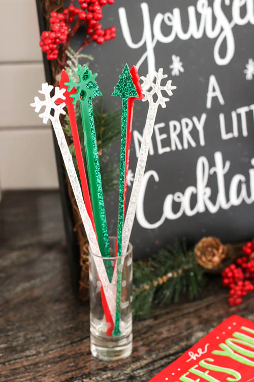 Christmas Drink Stirrers, Holiday Cocktail Sticks, Merry Christmas Swizzle  Sticks, Christmas Tree, Snowflake, Custom Drink Marker, Set of 12