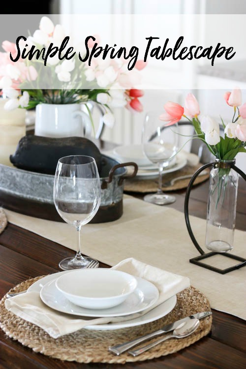 simple farmhouse spring tablescape