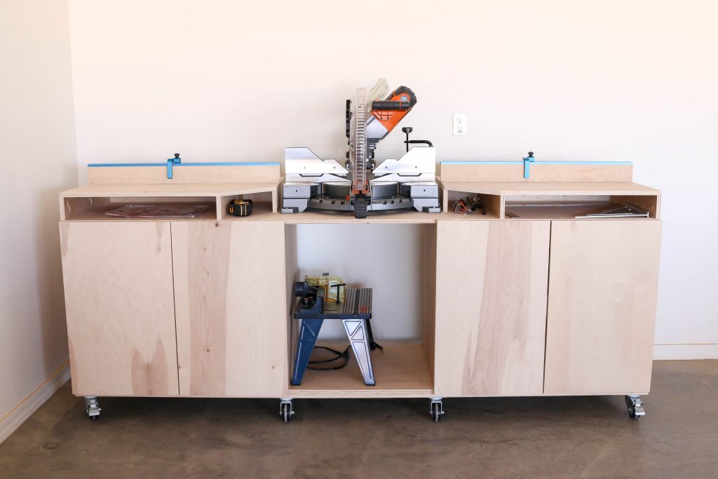learn how to build a mobile miter saw bench