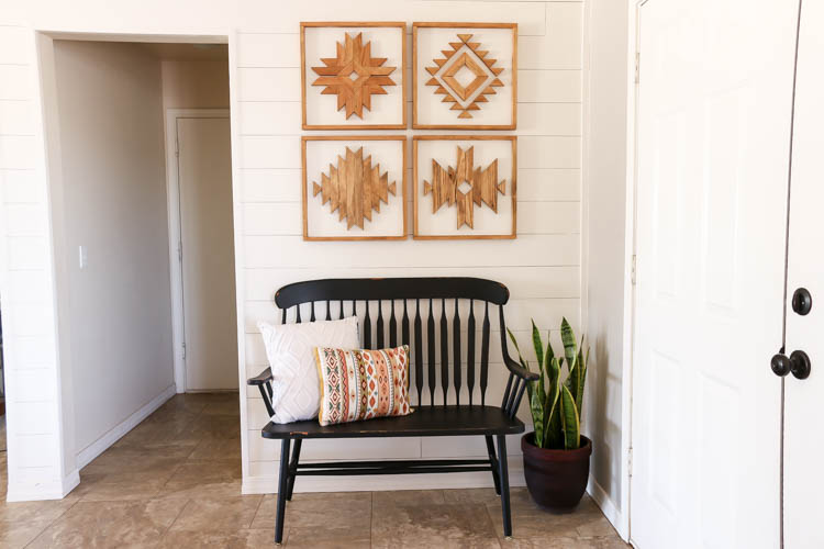 how to build DIY aztec wall art