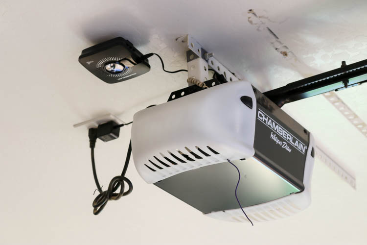 Installed smart garage door opener hub