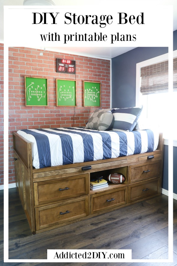 Diy Full Size Captain S Bed With, Diy Twin Bed Frame With Storage Plans