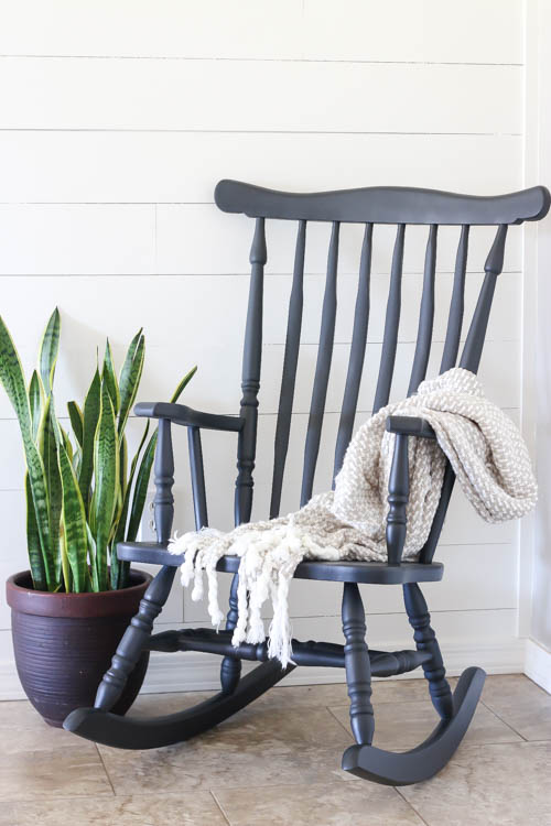 finished chalk painted rocking chair