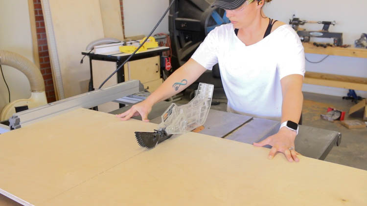 cutting the wood for the organizer backing