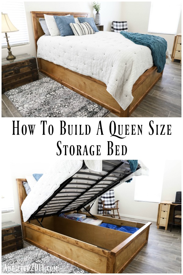 How To Build A Queen Size Storage Bed, What Size Bolts To Attach Headboard Metal Frame