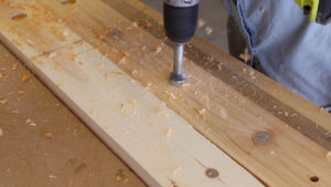 drilling holes for rungs