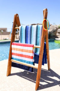 pool towel rack vertical