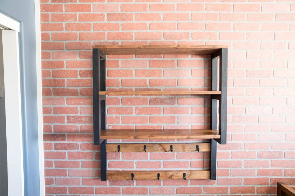 trophy shelf with attached hat rack