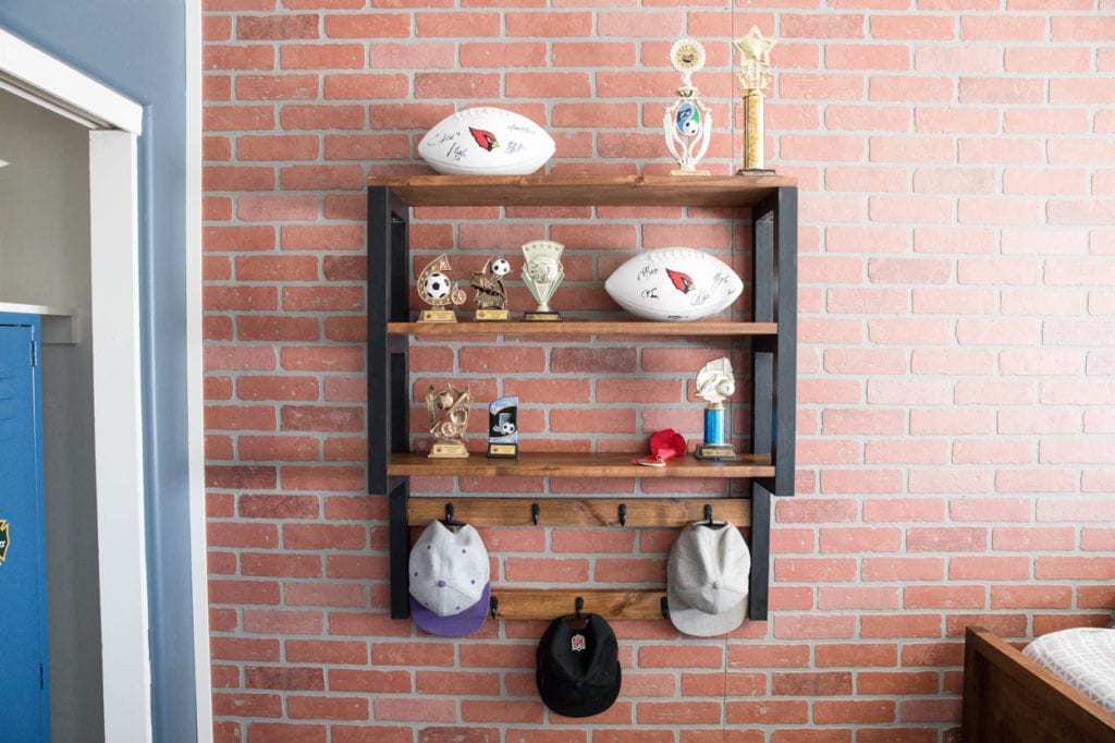 How To Build A Trophy Shelf with Attached Hat Rack - Addicted 2 DIY