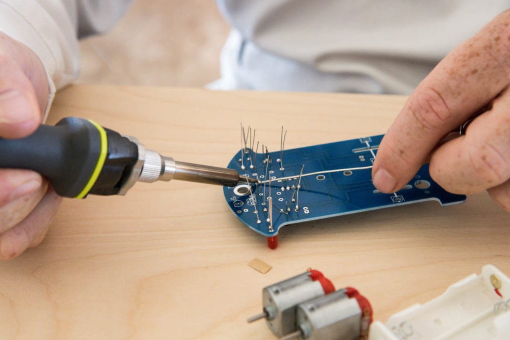 Melting solder on circuit board