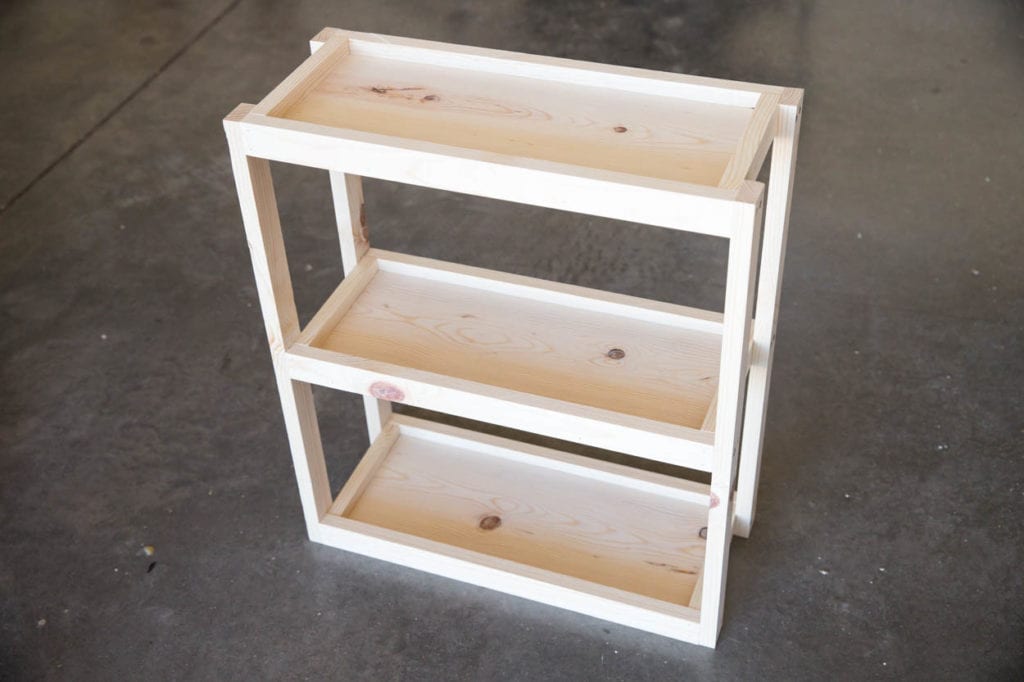 wooden display shelf