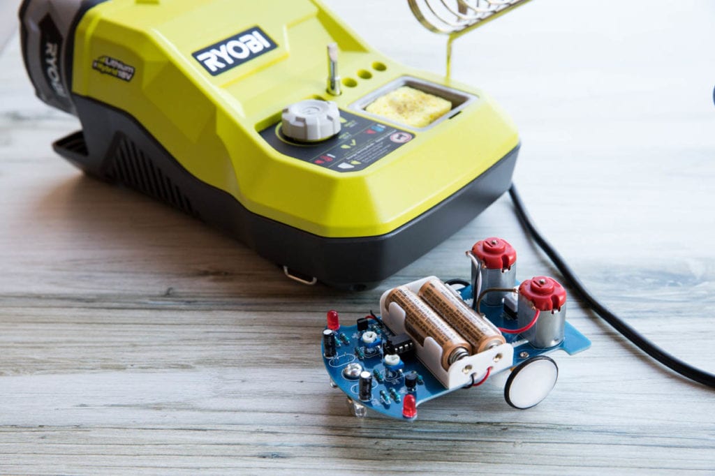 RYOBI soldering station with homemade smart car