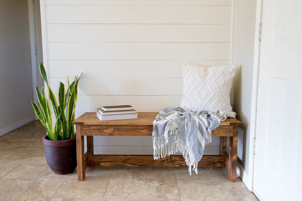 How To Build A Farmhouse Bench With Storage Addicted 2 Diy