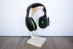DIY wooden headset stand